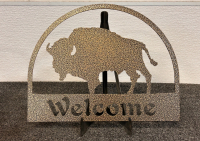 (3) Custom Metal Welcome Signs By Jacks Metal Works and (3) Stands - 3