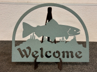 (3) Custom Metal Welcome Signs By Jacks Metal Works and (3) Stands - 5