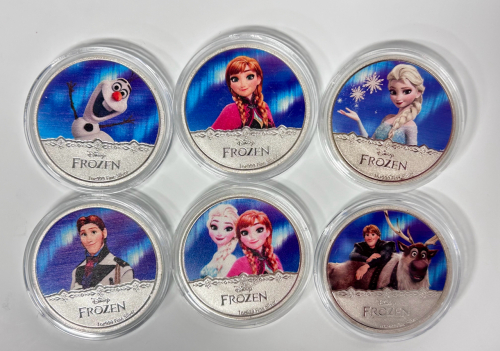 (6) Collectible Disneys "Frozen" Silver Plated Coins