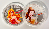 (6) Collectible Disney Silver Plated Coins "Princesses" - 4