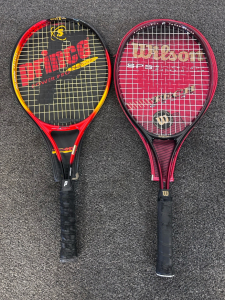 Prince Power Pro and Wilson Tech Court Tennis Rackets