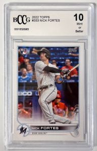 2022 Topps #333 Nick Fortes Graded Card (10 Mint)