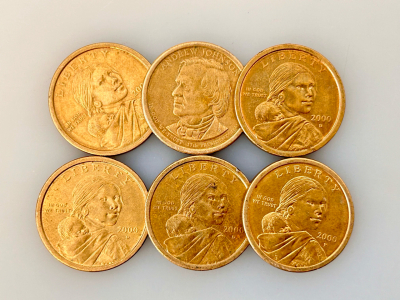 (5) Sacajawea Dollar Coins