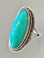 Turquoise Jewelry Including; Necklace and (3) Rings - 4