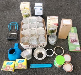 (13) Small Canning Jars, Kids, Rings, Fruit Pectin, And More!