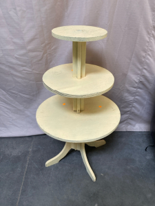 Vintage Antique Victorian 20-Century 3-Tier Cherry Side Table