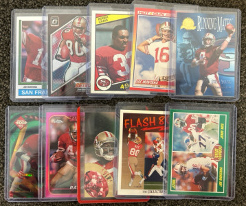 (20) 49ers Football Cards Players Like Joe Montana, Steve Young, & Brock Purdy
