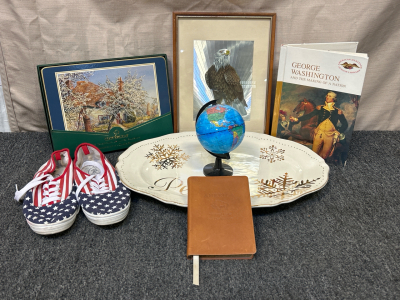 Home Decor: Large Ceramic Tray, Lakinated Placemats, George Washington Book and More