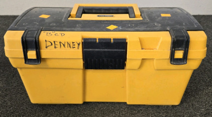 Yellow Keter Toolbox w/Assorted Tools