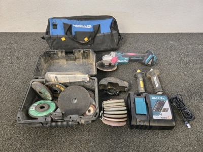 Makita Cordless Grinder Set with Accessories & Tool Bag