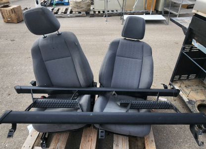 2 Grey Vehicle Seats And 2 Step Bar For Trucks
