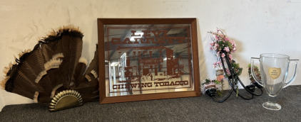 Vintage Levi Garrett Mirror, Trophy Cup, Decorative Candelabra & More