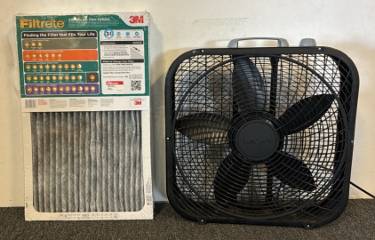 Lasko Box Fan & (3) Filtrete 3-in-1 Filters