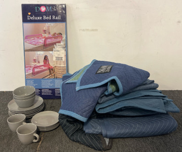 Deluxe Bed Rail, Dish Set, Moving Blankets