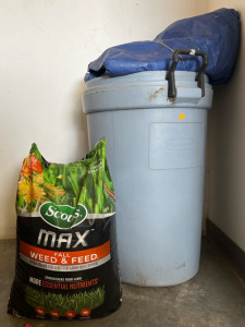 Large Tarps, Trash Can & Scott&rsquo;s Fall Weed & Feed