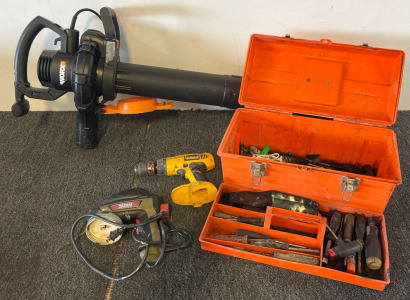 WORX Leaf Blower, Toolbox Of Small Tools, Drill & Paint Sprayer