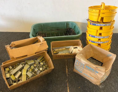 Irrigation Control Box, Bucket Stackers With Screws & Small Parts, Nail Gun Nails & Staple Gun Staples