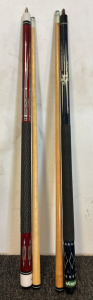 (2) Vintage Detachable Pool Cues