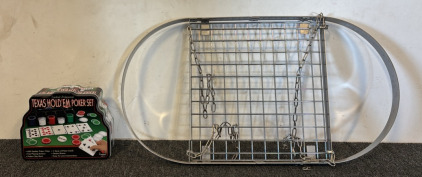 Hanging Pot Rack & Texas Hold &lsquo;Em Poker Set