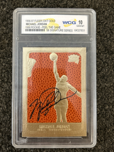 1996-97 Fleer 23kt Gold Michael Jordan 1986 Rookie - Signed