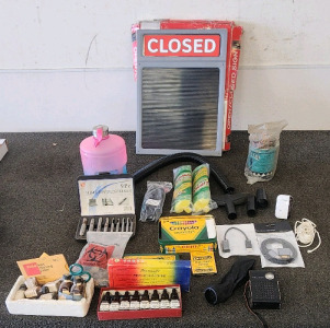 Open/Closed Sign, Crayola Vintage 1991 Collectors Colors Limited Edition Tin 72 Crayons 8 Retired,VGA Cable, Wifi Booster, And More!