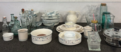 Plate Set & Huge Assortment of Glassware