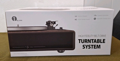 (1) 1-By-One High Fidelity Belt Drive Turntable W/ Built In Speakers