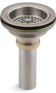KOHLER 8801-2BZ Duostrainer Sink drain and strainer with tailpiece, Vibrant Brushed Nickel