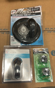 (1) Moen Posi-Temp Tub & Showers Lever Handle (1) Danco Replacement Pfister Contempra (1) Danco Tud/Shower Trim Kit For Moen (1) Box of Overstock Amazon