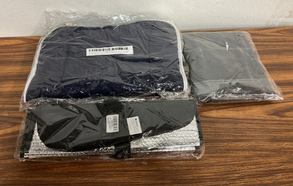 (1) Furry Castle Dog Bed Size Small (1) Windshield Shade Cover (1) High Quality Bags For Clothes Organizer
