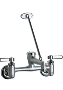 Chicago Faucets GIDDS-231318 897-RCF Wall Mount Adjustable Center Service Sink Faucet, Rough Chrome, 42.00 x 13.50 x 8.75 inches
