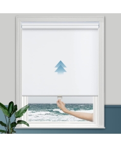 2) Persilux Cordless Blackout Window Shades White 33x72