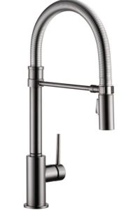 Delta Faucet Trinsic Pro Single Handle Pulldown Kitchen Faucet Black Stainless