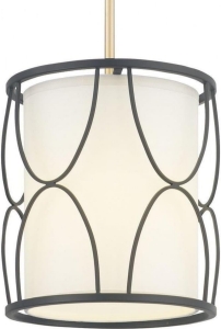 Hanging Pendant Light Farmhouse Iron Black 9.5"