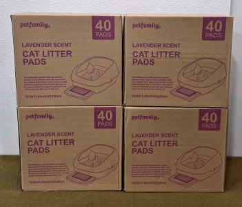 (4) 40-Count Boxes Of Pet Family, Lavender Scented Cat Litter Box Pads