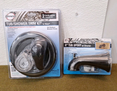 (1) Danco Tub/ Shower Trim Kit For Moen, Oil Rubbed Bronze Finish & (1) Danco 6" Tub Spout W/ Diverter, Oil Rubbed Bronze Finish