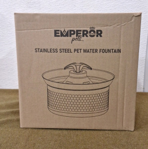 (1) Emperor Stainless Steel Water Fountain For Small Pets