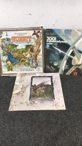 Records of Led Zeppelin , The Hobbit- Soundtrack , and 2001 A Space Odyssey - Soundtrack