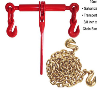 New Rachet Chain Binder and (2) Chains