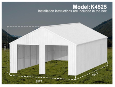 Double Garage Steel Barn Shed