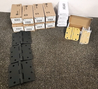 Hager Heavy Duty 4.5" x 4.5" Metal Black Door Hinges (9 Boxes 3 Per Box) 3.5"x5.2" 5 Boxes 2 per Box .