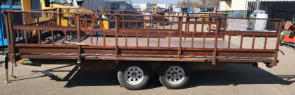 Nampa School Dist Heavy Duty Dual Axle Trailer 16'x8' With Removable Front and Side Rails..