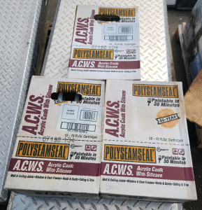 Acrylic Caulk With Silicone 3 Cases.. 36-12oz Tubes