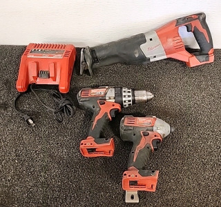 Milwaukee Sawzall,Milwaukee Drill,Milwaukee Driver And Charger..