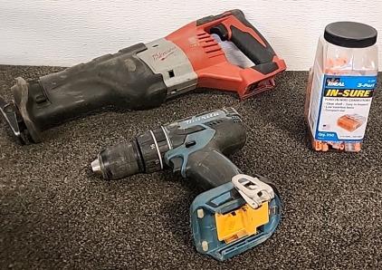 Milwaukee Sawzall. Makita Drill . Ideal 3 Port push in Wire Connectors