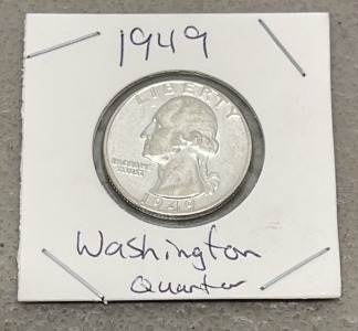 1949 Silver Washington Quarter (Carded)