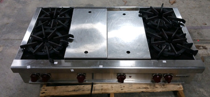 (1) Wolf Commercial 6-Burner Range Top w/ Dual Griddle Covers - 60"