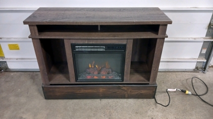 (2) Electric Fireplace Consoles - (1) Twin Star Electric Fireplace Console 18II332FGL (1) Matching Wood Console