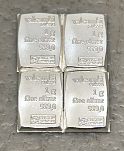 (4) 1 Gram 999.0 Fine Silver Bars