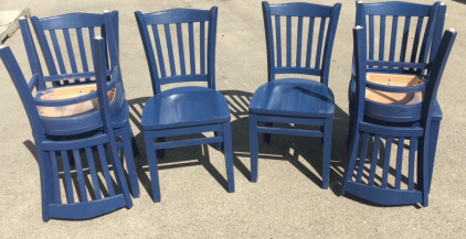 (6) Blue kitchen chairs